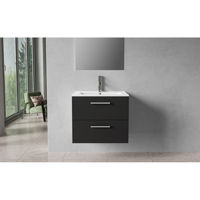 Milano underskab m/vask 60 cm matsort